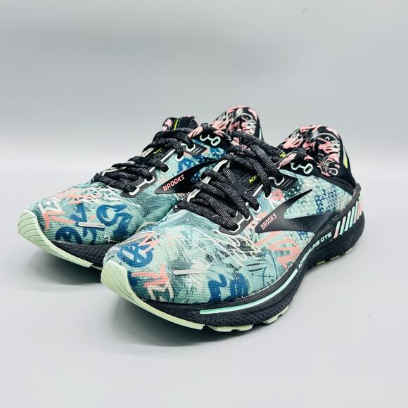 Brooks Shoes Womens 7.5 Multicolor Graffiti Adrenaline GTS 22 Running Sneakers - Picture 3 of 10